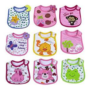 Imported quality baby bibs in a pack of 2 in multicolors in attractive design