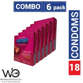 Trust Mee - Extra Dotted Strawberry Flavor Condoms For Mutual Pleasure - Combo Pack - 6 Packs - 3x6=18pcs