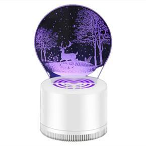 3D Anti Mosquito Lamp, Led, Household Photocatalysis, Non Radiation USB Mosquito Trapping Lamp, Forest Deer