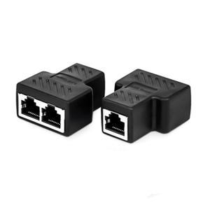 2 Port RJ45 Splitter Adapter LAN Network Ethernet Extender Connector Plug Lot 2pcs