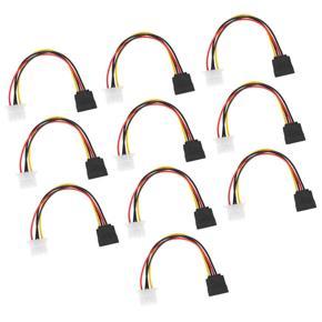 10PCS SATA Power Cord Big 4Pin to 15Pin Cable for Data Transfer Charging