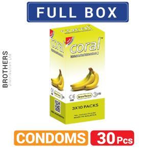 Coral Banana Flavor Extra Performance Condoms - Full Box -10x3=30Pcs