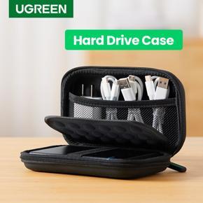 UGREEN Travel Case Gadget Bag Electronics Accessories Organiser Carry Hard Case Cable Tidy Storage Box Pouch Case for 2.5 Hard Drive Disk USB Cable External Storage Carrying SSD HDD Case