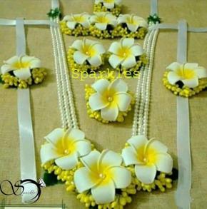 Artificial Kathgolap Flower Gorgeous Jewellery Set -8 pcs Set