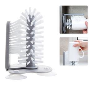 Water Bottle Cleaning Brush Glass Washer Brush Cleaner Glass Cup Washer with Suction Base Bristle Brush for Glass Cup