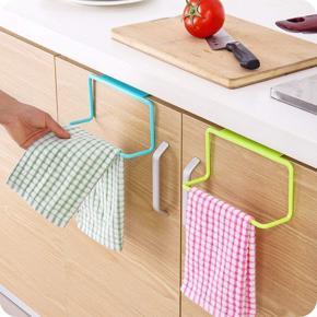 Plastic Cupboard Over Door Kitchen Towel Hanger 2-Pieces Multicolour