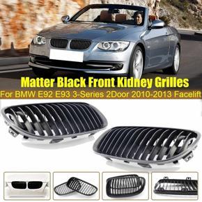 BRADOO 2PCS Car Front Hood Kidney Grille Bumper Matte Black Grill for -BMW E92 E93 3 Series 2-Door 2010-2013 Coupe Facelift