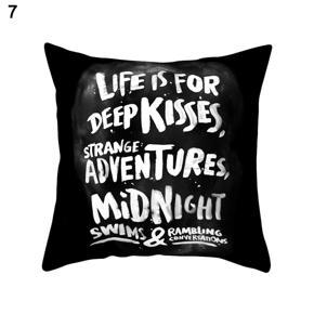 Simple Design Letter Print Throw Pillow Case Cushion Cover Sofa Bedroom Decor