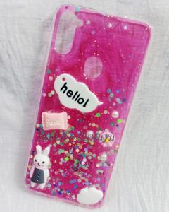 Samsung Galaxy A11 / Galaxy M11 - Hello Kitty Chocolate Luxury Clear Crystal Glitter Bling Sequins Silicone Back Case Cover