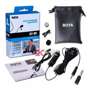Boya BY M1 Professional Microphone - Omnidirectional Lavalier Microphone for all Devices - Black