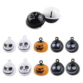 BRADOO 12 Pcs Pumpkin Bells Pet Collar Bells,Halloween Pendants DIY Crafts Handmade Accessories 19mm Charm Pendants Decoration