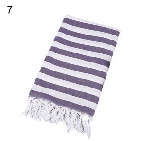 100x180cm Stripe Cotton Linen Bath Towel Scarf Shawl Shower Beach Yoga Blanket