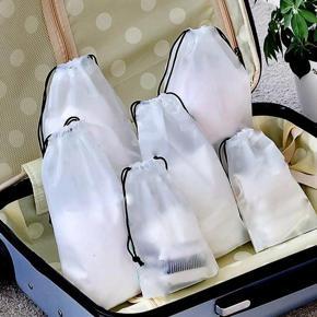 Transparent Drawstring Storage Bag Portable Waterproof Plastic Bag Home Socks Cosmetics Storage Bag