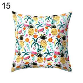 Pineapple Print Polyester Peach Skin Pillow Case Square Cushion Cover Home Decor