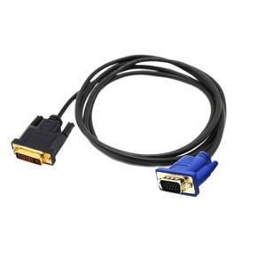 5 Feet Dual Link Dvi-i 24+5 Pin Male To Vga Male Cable Adapter Black - black