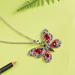 New Trendy Fashionable Rhinestone Butterfly Pendant Necklaces for Women/ Ladies Sweater Long Chain Necklace Jewelry for Girls Simple Stylish - Cuban Link Butterfly Crystal Necklace for Women New Colle