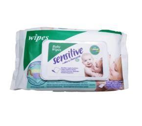 Sensitive Baby Cotton Wipes With Flip Top (Lid/Cap) - 90 Sheets