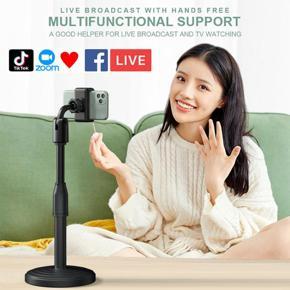 Desktop Mobile K001 Phone Holder Stand 360 Rotate for Live Streaming Shoot YouTube TikTok Video Round Base Smartphone