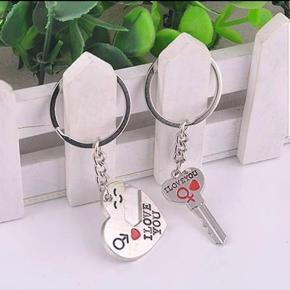 "I love you" keychain Heart key