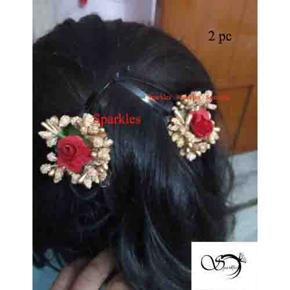 Artificial Flower Hair Clip Golden Color - 1 pc