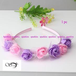 Artificial Purple & pink flower Hair Band for girls-1 pc