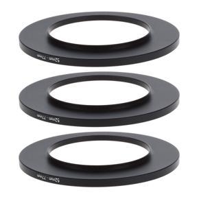 XHHDQES 3pcs 52mm-77mm 52-77 Metal Step Up Filter Ring Adapter for Camera