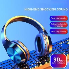 T5 Bluetooeh Headset Dual Earbuds Bass HIFI 9D Music Wireless Headphone Foldable Waterproof  Stereo Sport Gaming Over Ear Headphone with Mic