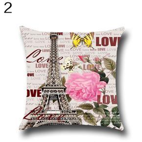 Vintage Flower Building Pattern Pillow Case Home Decor Sofa Throw Pillow Cover