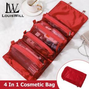 LouisWill Cosmetics Bag Cosmetics Item for Women Detachable Makeup Bags Cosmetics Organizer Bag Toiletries Storage Bag Large Capacity Storage Bag Hanging Portable Folding Travel Bag Multi-Function Mak