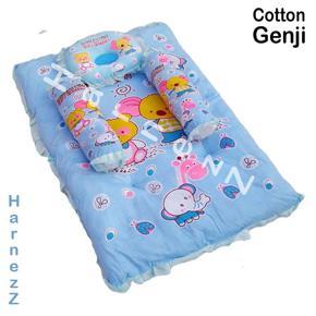 Baby Bed Comfy Sleeping Portable Folding Baby Crib Mosquito Protector Net and Pillow - Multi Color