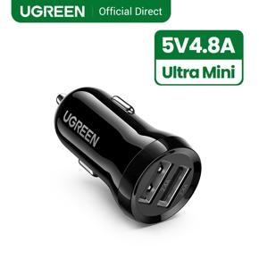 UGREEN USB Mini Car Charger for iOS Phone 2.4A*2 Dual USB Fast Charger for All Android/iOS Phones and Tablets