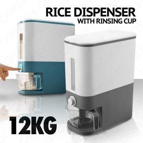 Rice Storage Container AUTOMATIC RICE DISPENSER WITH RINSING CUP-12 liter