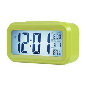 Smart Digital Alarm Clock with Date and Temperature Snooze Button on Top batt-ery Operated Rectangle Desk Clock with Night Light for Bedroom Kids Children Girls Boys