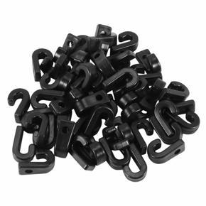 XHHDQES 30Pcs Nylon Buckle J-Hooks Lashing Shock Cord Hooks Tie Down Hook for Kayaks Canoes Boats