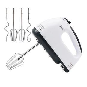 Scarlett Electric 7 Speed Hand Mixer with 4 Pieces Stainless Blender, Bitter for Cake/Cream Mix, Food Blender, Beater for Kitchen Beater for Cake, white