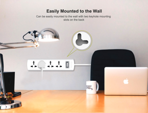 Huntkey SZM401 4 Port Socket 2Core Cable Power Strip with Surge Protector