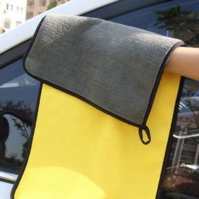 Double-faced velvet car wash towel Yellow-Grey 35cm*75cm