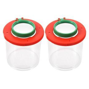 ARELENE 2Pcs 4X Two Lens Insect Viewer Locket Box Magnifier Bug Magnifying Loupe Kid Toy Gift