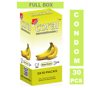 Coral Banana Flavor Condom - 30PCS Full Box