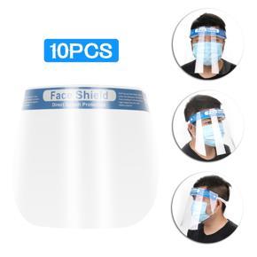 [10PCS]Enlarged Transparent High-definition Protective Mask Head-mounted Isolation Protective Face Shield Anti-fog Isolation