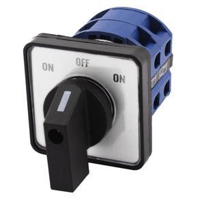 AC660V 25A 2-Pole 3-Position Momentary Plastic Rotary Changeover Switch Blue+Black