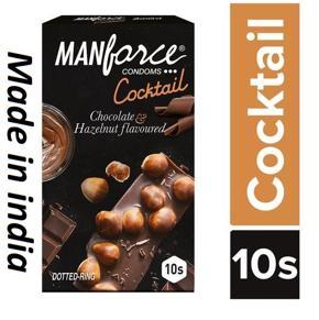Manforce Cocktail Chocolate Hazelnut Flavored and Dotted Condoms - 10's