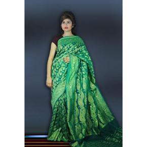 Green Jamdani Stylish Saree for Women