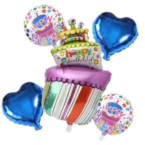 Cake Happy Birthday Helium Balloon Set 5PCS