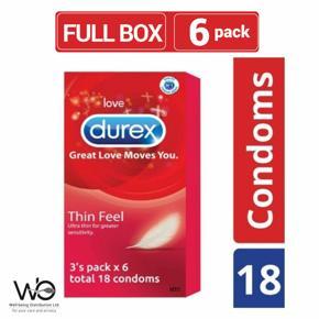 Durex  -Thin Feel Condom - Full Box - 3x6=18pcs