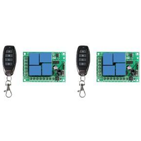 ARELENE 2X DC 12V 4CH 4 CH Wireless RF Remote Control Light Switch Radio Receiver Module+Transmitter Garage Doors/Lamp