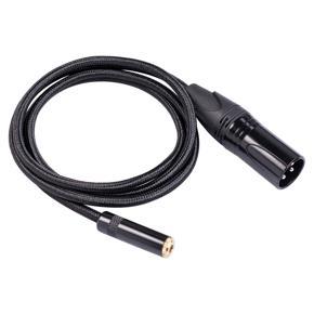 3.5mm Female to XLR Male-1 * XLR 3 Pin Male to 3.5mm TRS Female Audio Converter Cable-Black