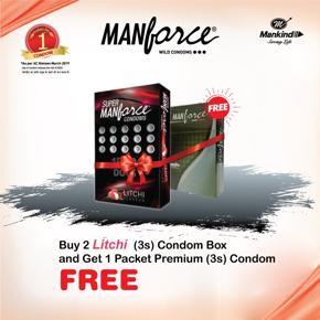 Manforce Condoms Super Litchi Flavored Buy 1 Packets 10pcs Get 1 Packets Premium 3 pcs  Condom Free