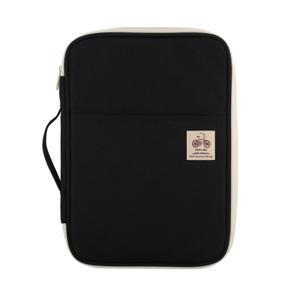 A4 Document Storage Bag Waterproof Oxford Cloth Multifunctional Business Organizer Bag File Folder Stationery Organizer Zipper (Black)