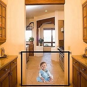 XHHDQES 2X Magic Gate Portable Folding Mesh Baby Safety Fencing Gate Protection Indoor and Outdoor Safe Guard for Kids and Pets